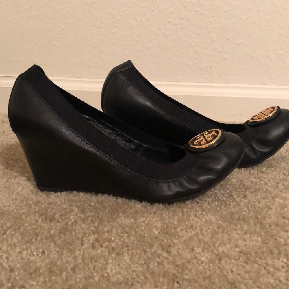 Tory Burch Black Wedges